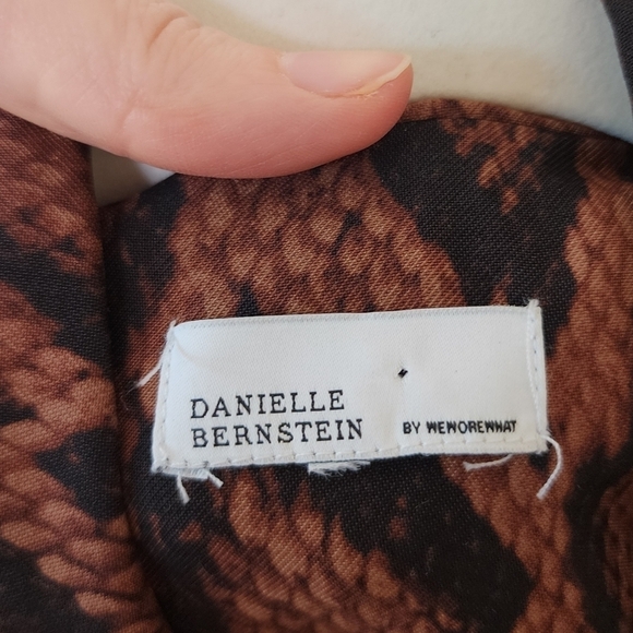 Danielle Bernstein Cognac Snakeskin Oversized Boyfriend Blazer 00 - Picture 5 of 8